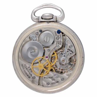 A silver lever with black 24 hour dial by Hamilton Circa 1939