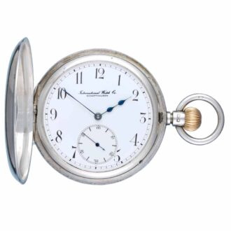 Lever pocket watch by IWC in a silver half hunter case Circa 1939