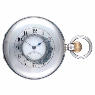 Lever pocket watch by IWC in a silver half hunter case Circa 1939