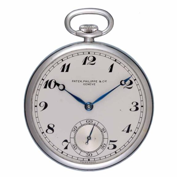Fine Swiss stainless steel open faced lever watch Circa 1940 Fine Swiss stainless steel open faced lever watch Circa 1940