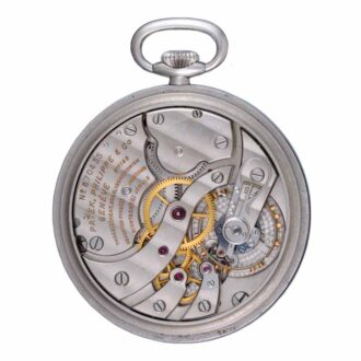 Fine Swiss stainless steel open faced lever watch Circa 1940 Fine Swiss stainless steel open faced lever watch Circa 1940