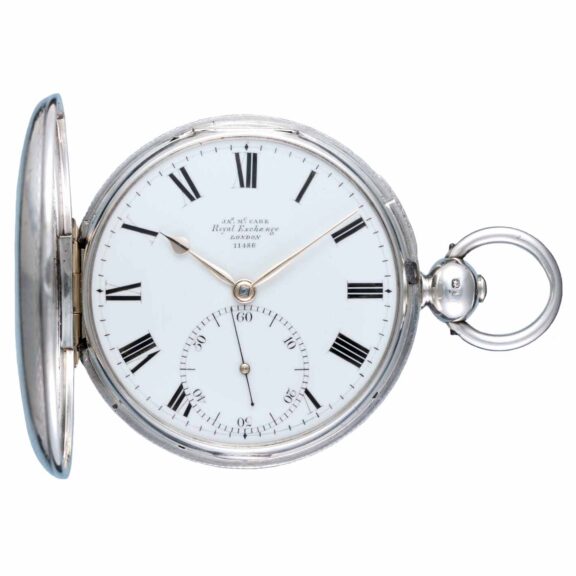 English silver hunting cased duplex pocket watch Circa 1825