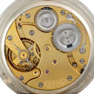Swiss nickle cased watch in unusual silver clock stand Circa 1907