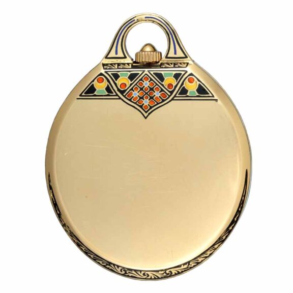 A Swiss gold and enamel lever dress watch and chain Circa 1920 A Swiss gold and enamel lever dress watch and chain Circa 1920