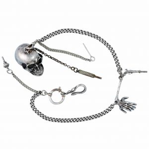 A Swiss silver lever pocket watch in the form of a skull Circa 1930