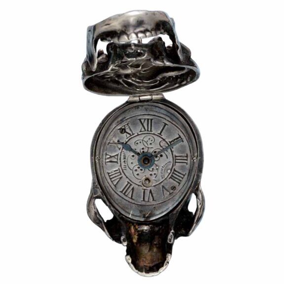 A Swiss silver lever pocket watch in the form of a skull Circa 1930PA0548 - 6 A Swiss silver lever pocket watch in the form of a skull Circa 1930