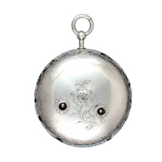English hour striking verge in silver pair cases Circa 1685