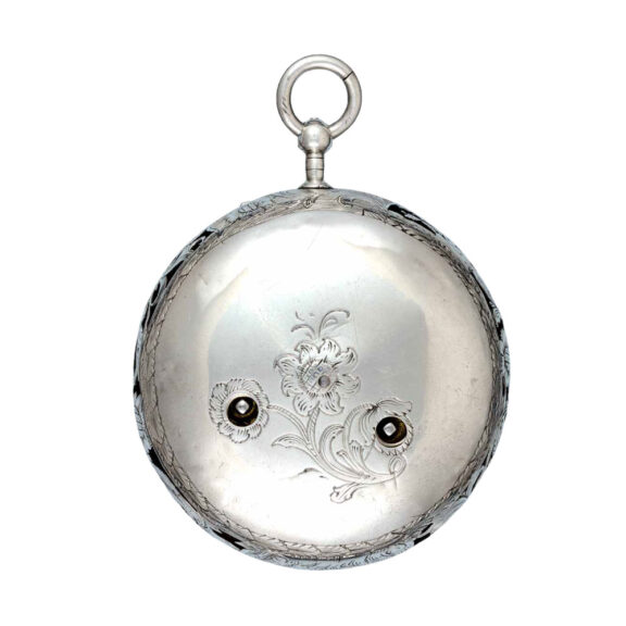 English hour striking verge in silver pair cases Circa 1685 English hour striking verge in silver pair cases Circa 1685