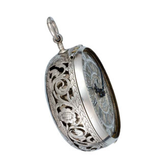 English hour striking verge in silver pair cases Circa 1685
