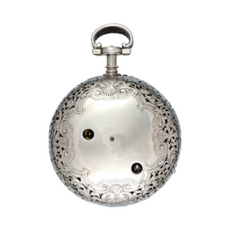 English verge clockwatch in silver pair cases Circa 1690