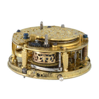 English verge clockwatch in silver pair cases Circa 1690