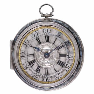 English verge in fine silver and tortoiseshell pair cases Circa 1695