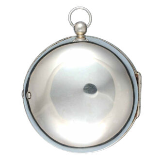 Silver verge with champlevé sun and moon dial Circa 1695