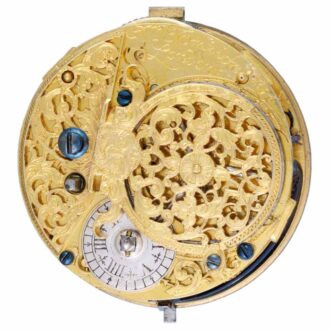 English verge signed Tompion in later silver pair cases Circa 1700