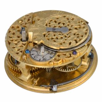 A large silver English verge with silver champlevé dial Circa 1700