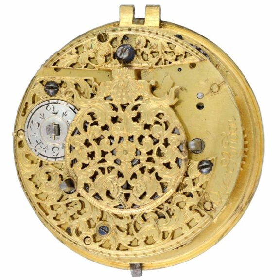 English single handed verge alarm in silver pair cases Circa 1700 English single handed verge alarm in silver pair cases Circa 1700