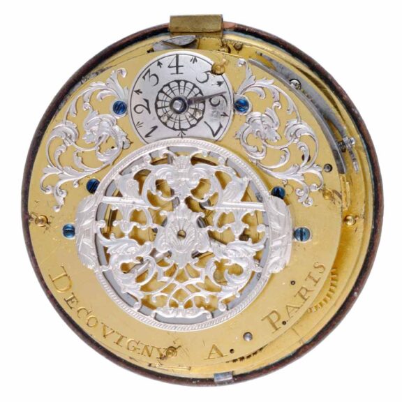 French quarter repeating verge in silver consular case Circa 1710PA0560 - 2 French quarter repeating verge in silver consular case Circa 1710