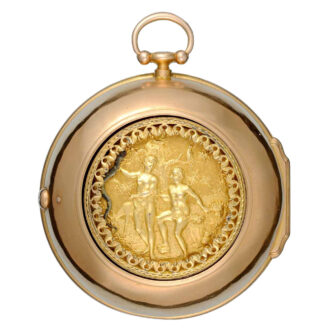Rare English gold verge with automated scene Circa 1730 Rare English gold verge with automated scene Circa 1730