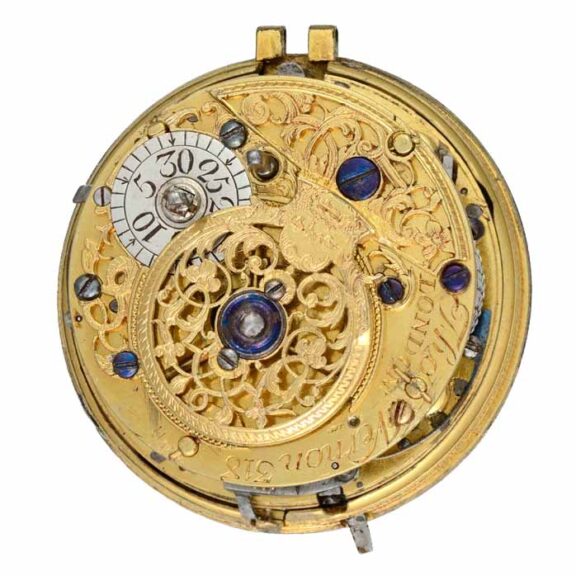 An Englisch gold and enamel quarter repeating verge Circa 1735 An Englisch gold and enamel quarter repeating verge Circa 1735