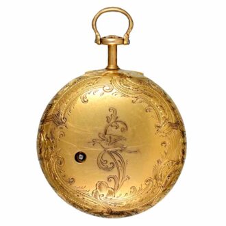 English verge in a gold repousse pair cases by Moser Circa 1744