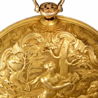 English verge in a gold repousse pair cases by Moser Circa 1744