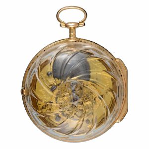 Rare Swiss verge in gold set rock crystal consular case Circa 1750