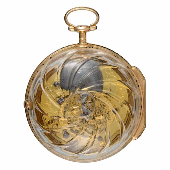 Rare Swiss verge in gold set rock crystal consular case Circa 1750