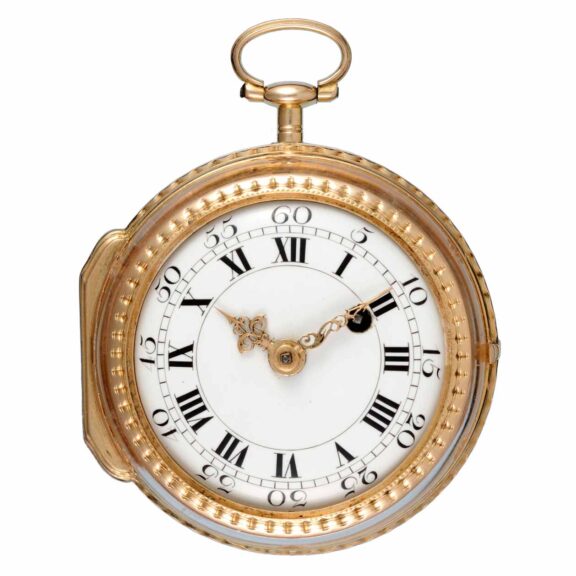 Rare Swiss verge in gold set rock crystal consular case Circa 1750 Rare Swiss verge in gold set rock crystal consular case Circa 1750
