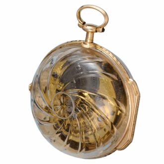 Rare Swiss verge in gold set rock crystal consular case Circa 1750
