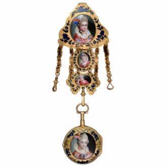 A French quarter repeating verge with chatelaine Circa 1750
