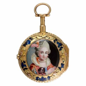 A French quarter repeating verge with chatelaine Circa 1750