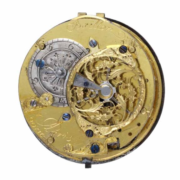 A French verge in a chased steel and gilt consular case Circa 1760 A French verge in a chased steel and gilt consular case Circa 1760