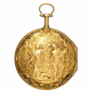 Repeating verge in fine gold repousse case by Moser Circa 1760