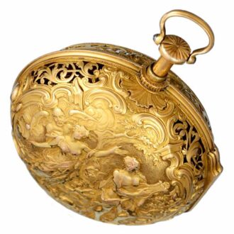 Repeating verge in fine gold repousse case by Moser Circa 1760