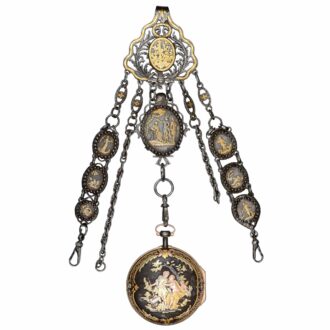 A rare gold decorated watch and matching chatelaine Circa 1760