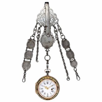 A rare gold decorated watch and matching chatelaine Circa 1760