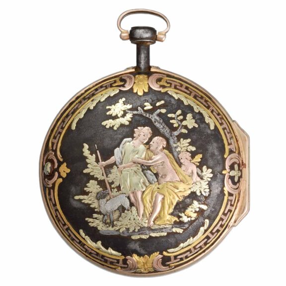 A rare gold decorated watch and matching chatelaine Circa 1760 A rare gold decorated watch and matching chatelaine Circa 1760