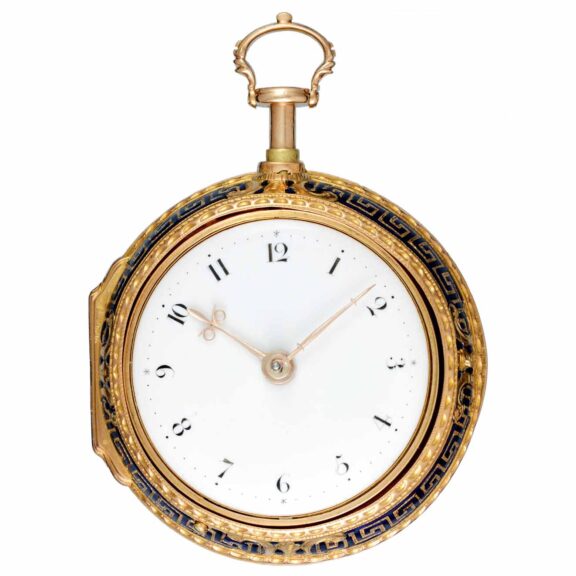 English gold/enamel quarter repeater with chatelaine Circa 1766 English gold/enamel quarter repeater with chatelaine Circa 1766
