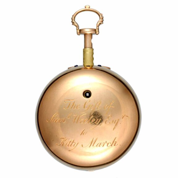 English gold/enamel quarter repeater with chatelaine Circa 1766 English gold/enamel quarter repeater with chatelaine Circa 1766