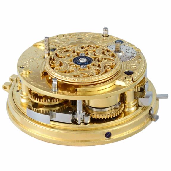English gold/enamel quarter repeater with chatelaine Circa 1766 English gold/enamel quarter repeater with chatelaine Circa 1766