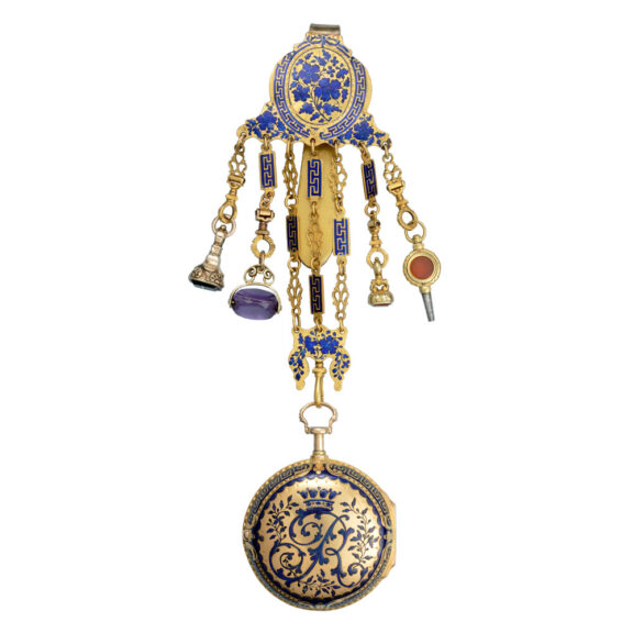 English gold/enamel quarter repeater with chatelaine Circa 1766