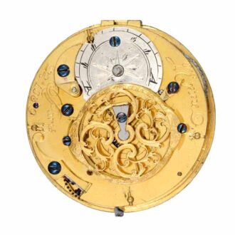 French four colour gold and stone set verge watch Circa 1770