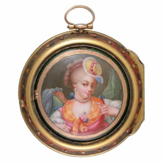 A French gold, enamel triple cased verge pocket watch Circa 1780
