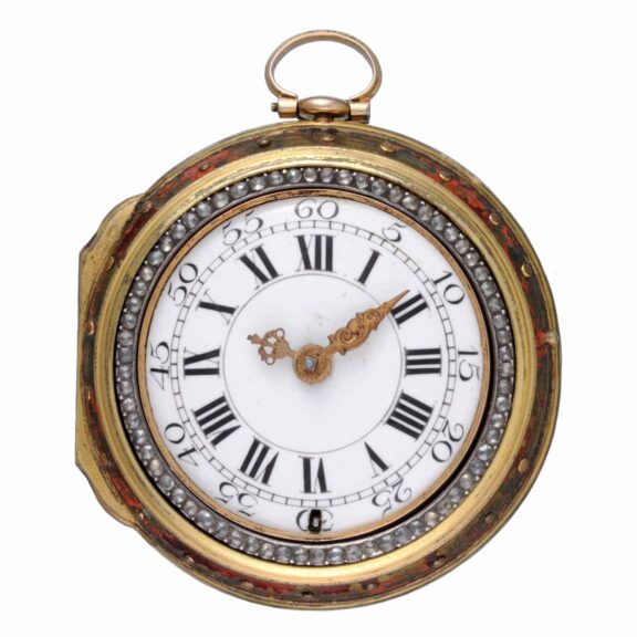 A French gold, enamel triple cased verge pocket watch Circa 1780 A French gold, enamel triple cased verge pocket watch Circa 1780