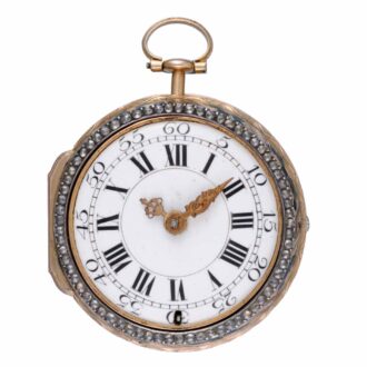 A French gold, enamel triple cased verge pocket watch Circa 1780