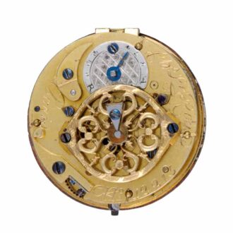 A verge in a stone set three colour gold consular case Circa 1780