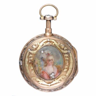 A French gold and enamel quarter repeating verge Circa 1780