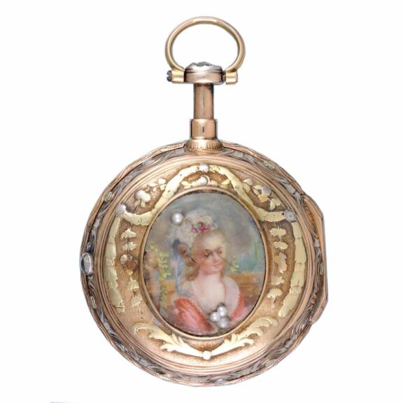 A French gold and enamel quarter repeating verge Circa 1780