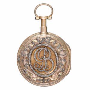 A French gold quarter repeating verge pocket watch Circa 1780