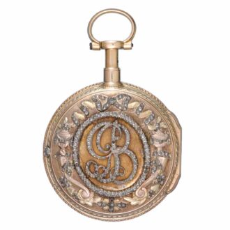 A French gold quarter repeating verge pocket watch Circa 1780